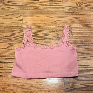 Aeropostale Dusty Pink Lace Crop Top